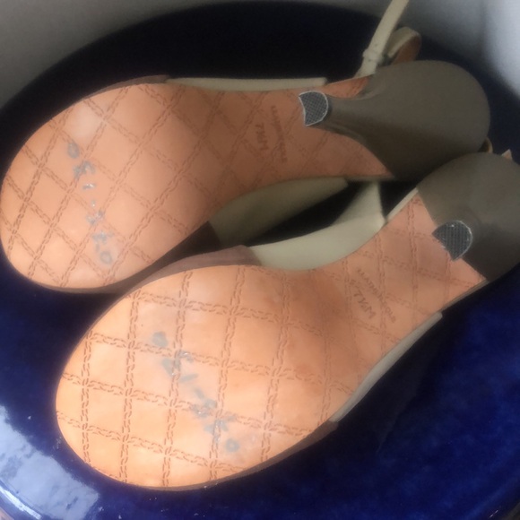 Lamb Gwen Stephanie rock steady sling back peep toe platform neutral nude cream - Picture 12 of 14